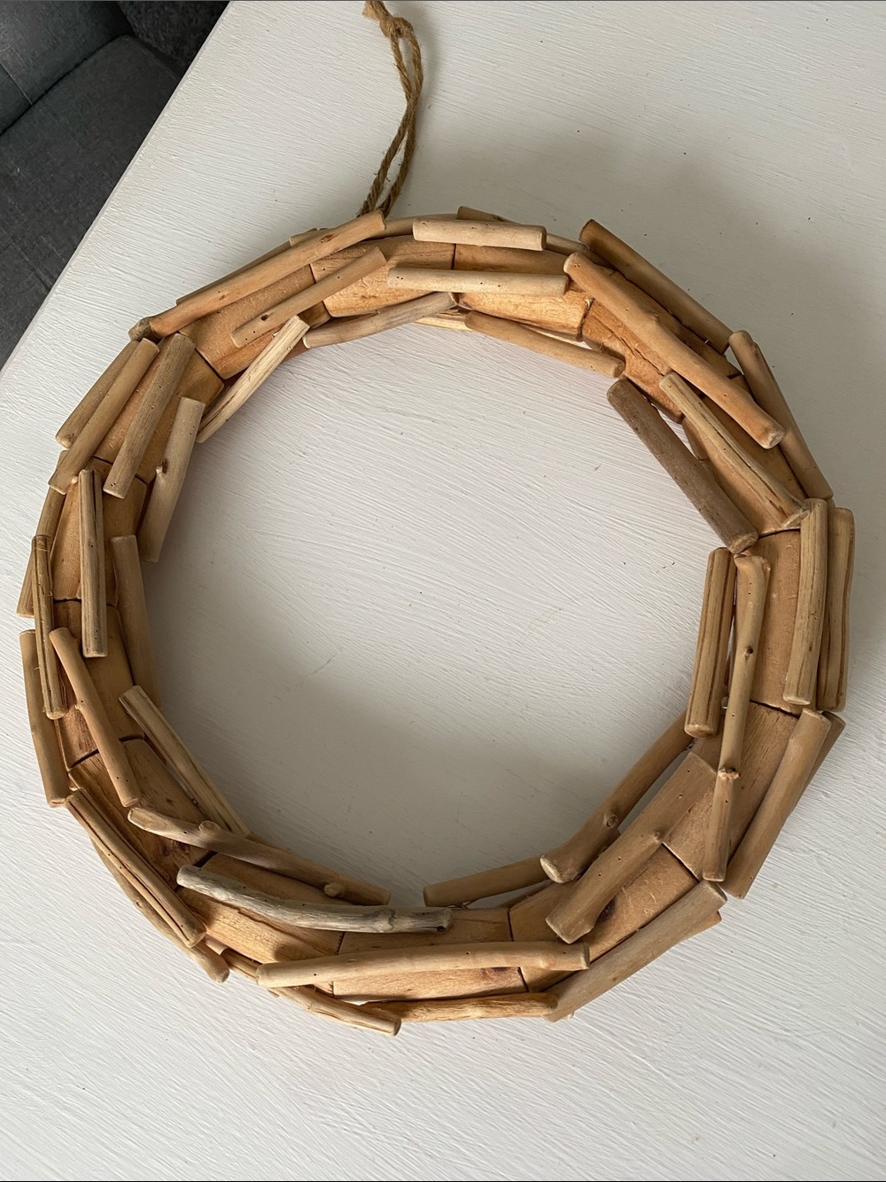 Rustic Farmhouse Coastal Driftwood Wreath with Rope Hanger Crafting 13" - Picture 4 of 10